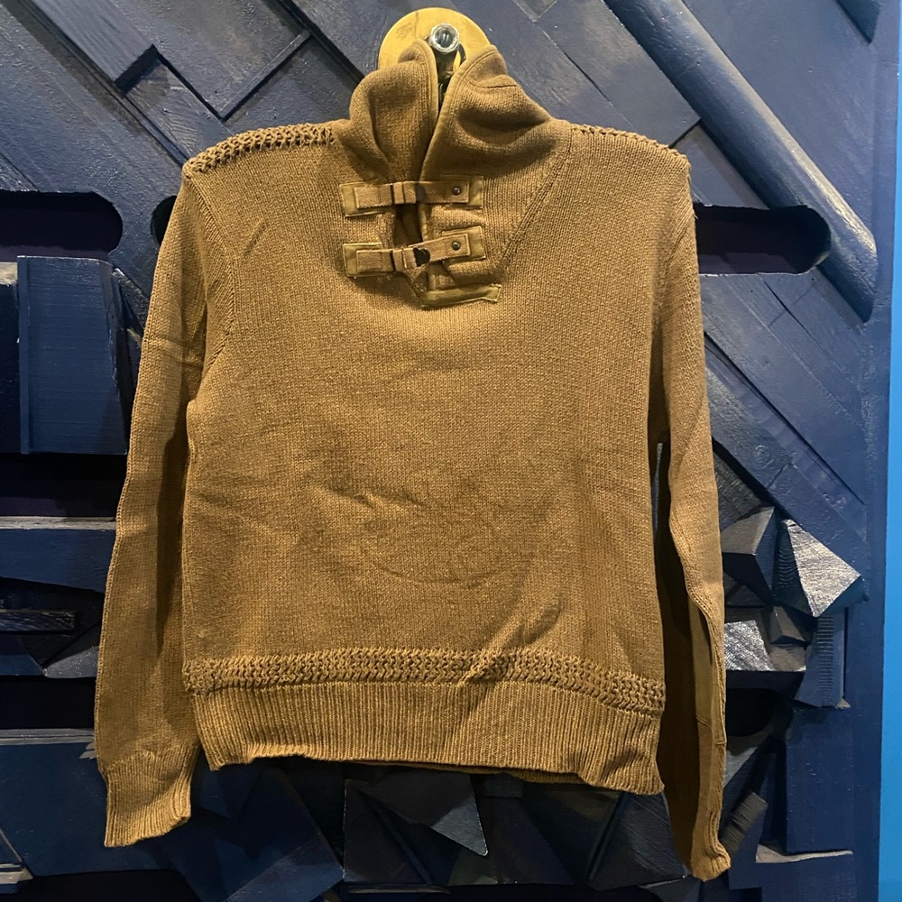 Men's Green polo Ralph Lauren Sweater with Buckle Neck (A56)